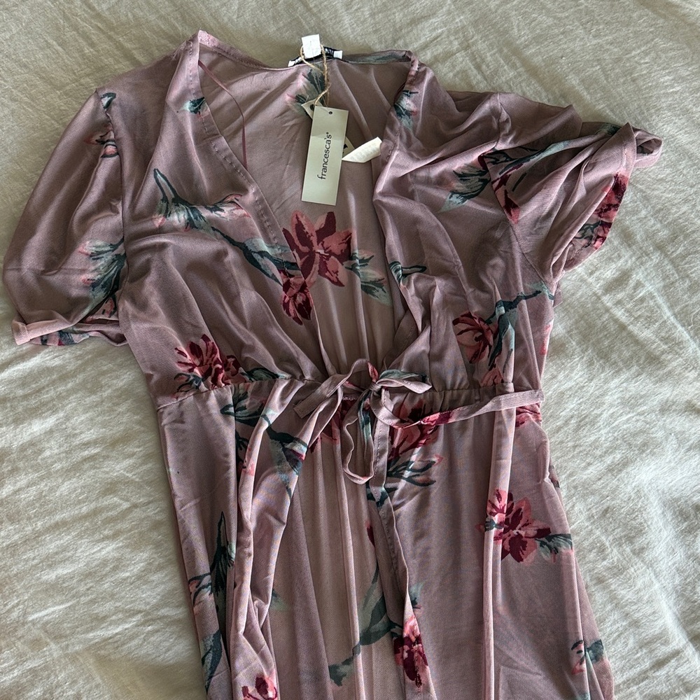 NWT Floral Wrap in Mauve and Burgundy